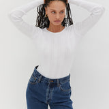 Ribbed Bodysuit - White