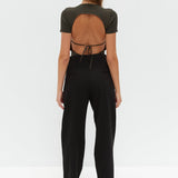 Knit October Short Sleeve Bodysuit - Khaki Green