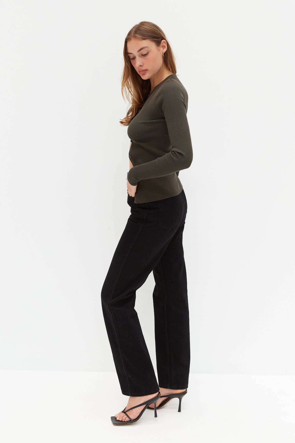 Knit Charlotte Cardigan - Khaki Green