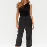 Faux Leather Pants - Black