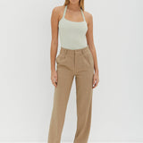 Knit Halter Top - Matcha Check