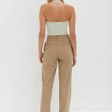 Knit Halter Top - Matcha Check