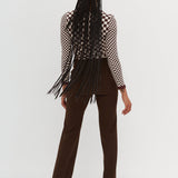 Long Sleeve Top - Cocoa Check