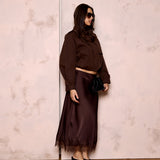 Darcy Cropped Trench - Brown