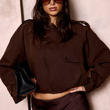 Darcy Cropped Trench - Brown