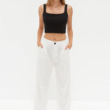 Pinstripe Pants - White