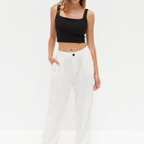 Pinstripe Pants - White