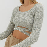 Scoop Neck Tie Crop - Meadow