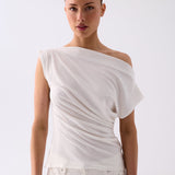 Rina Drape Top - White