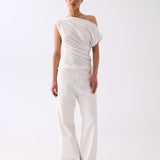 Rina Drape Top - White