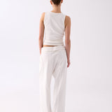 Paloma Drawstring Tailored Pant - White