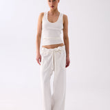Paloma Drawstring Tailored Pant - White
