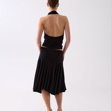 Celia Gathered Tie Skirt - Black