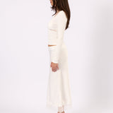 Noa Lace Long Sleeve Top - White