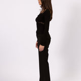 Noa Lace Long Sleeve Top - Black