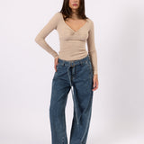 The Belted Wide Leg Jean - Blue