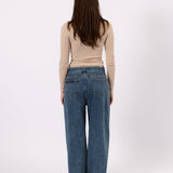 The Belted Wide Leg Jean - Blue