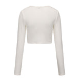 Andrea Pointelle Crop Cardigan - White