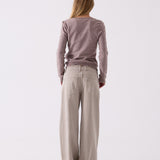 Anouk V-Neck Knit in Beige – back view