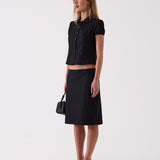 Colette Midi Skirt in Black – close up detail