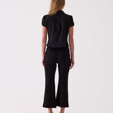 Camille Cropped Flare Pant in Black – back view