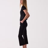 Camille Cropped Flare Pant in Black – side view