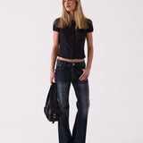 The Flared Jean in Black – front view