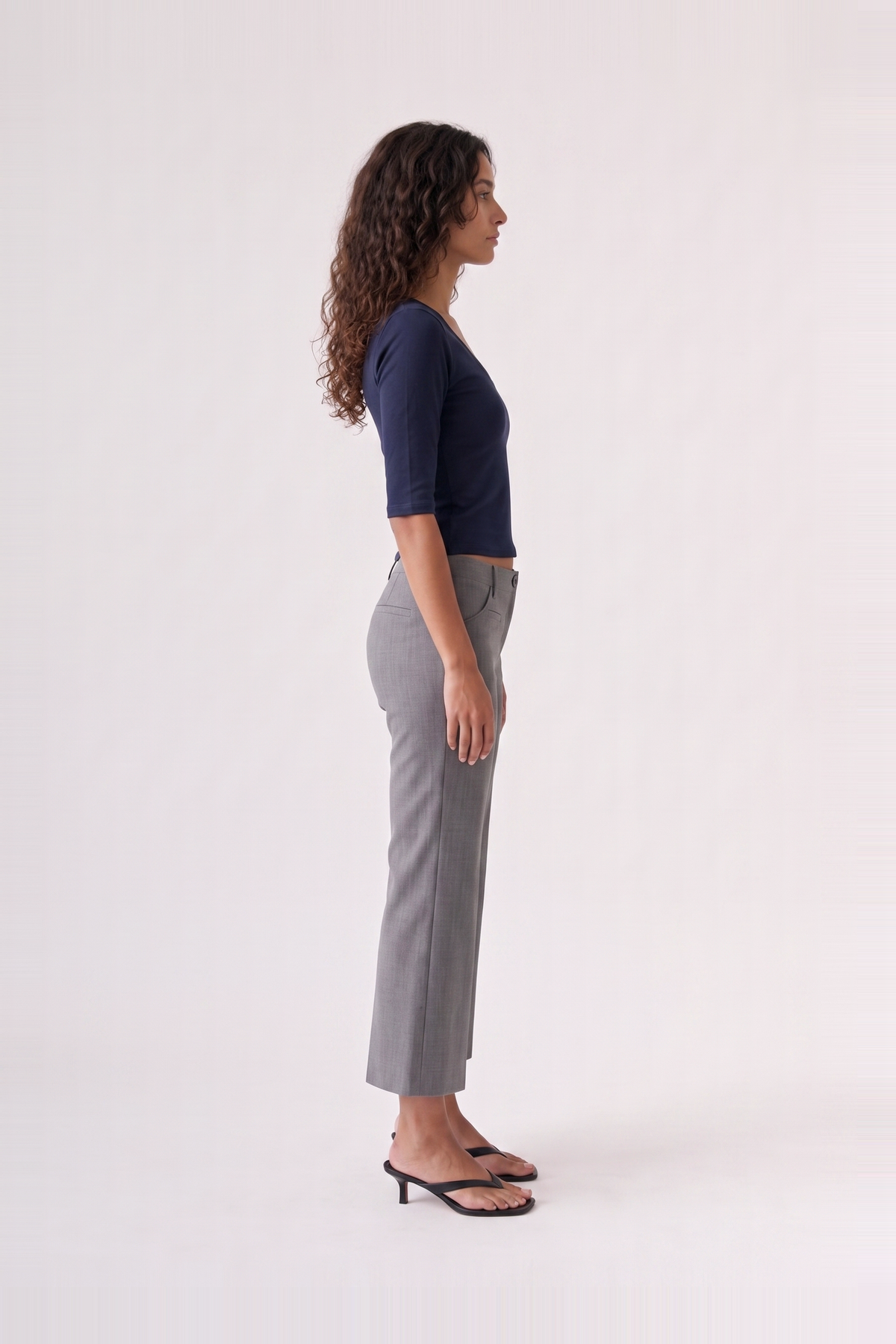 Tess Top in Navy – side view