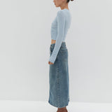 Nicole Denim Midi Skirt - Blue