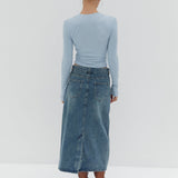 Nicole Denim Midi Skirt - Blue