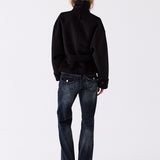 Odette Belted Wool Coat in Black – back view