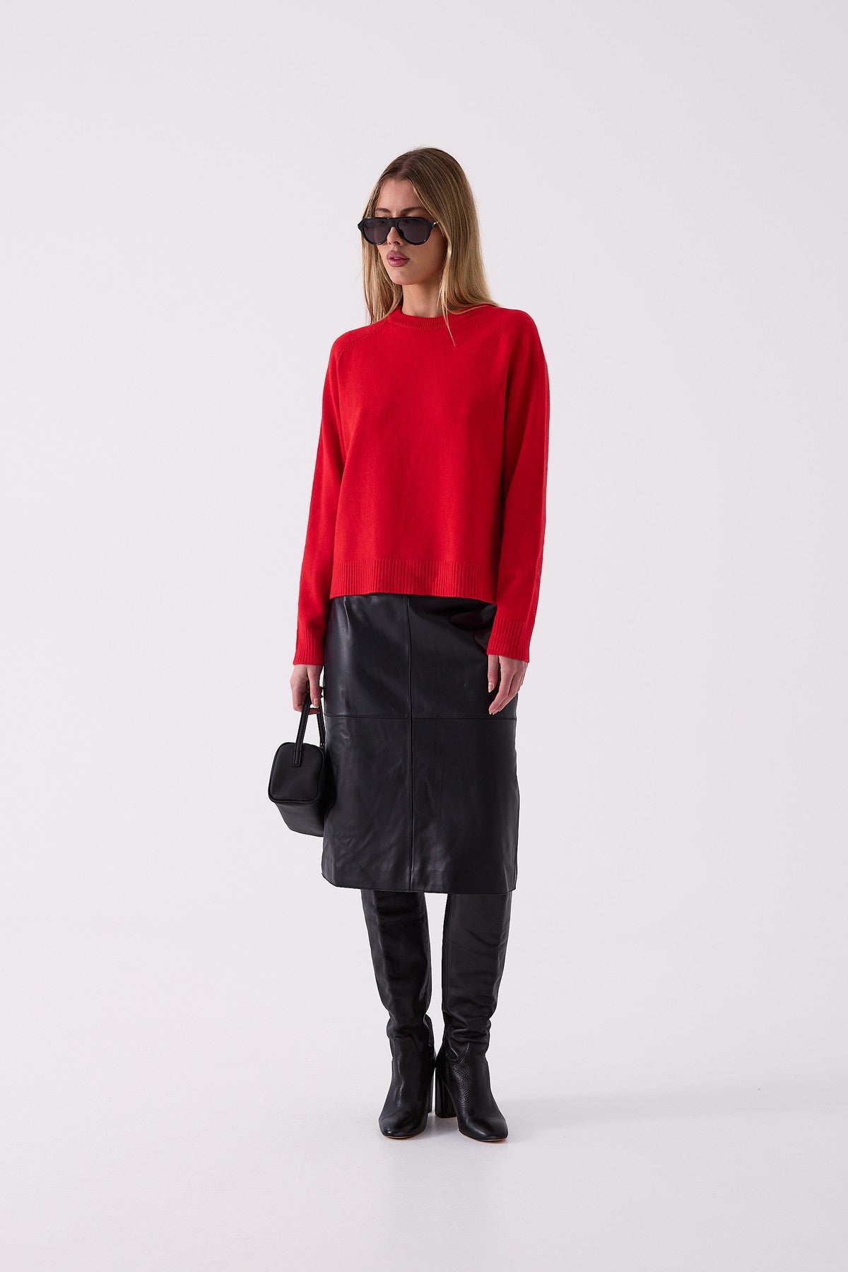 Rosie Knit in Red – front view