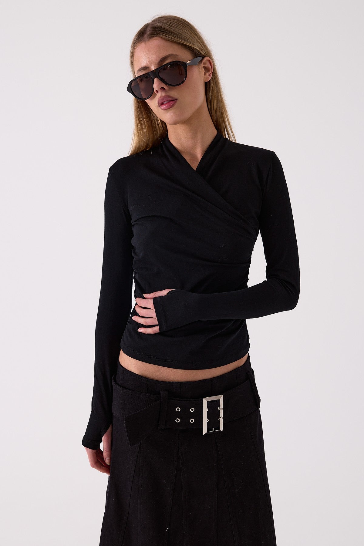 Ryan Skirt in Black – close up detail