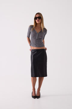 Sadie Henley Top in Grey – front view