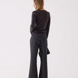 Margot Flared Trouser in Grey Marle – side view