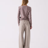 The Wide Leg Jean in Ecru – back view