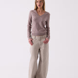 The Wide Leg Jean in Ecru – front view