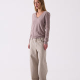 The Wide Leg Jean in Ecru – side view