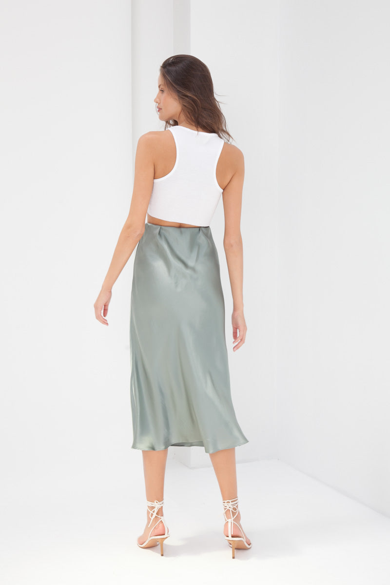 Madeline Silk Skirt - Teal – Style Addict®